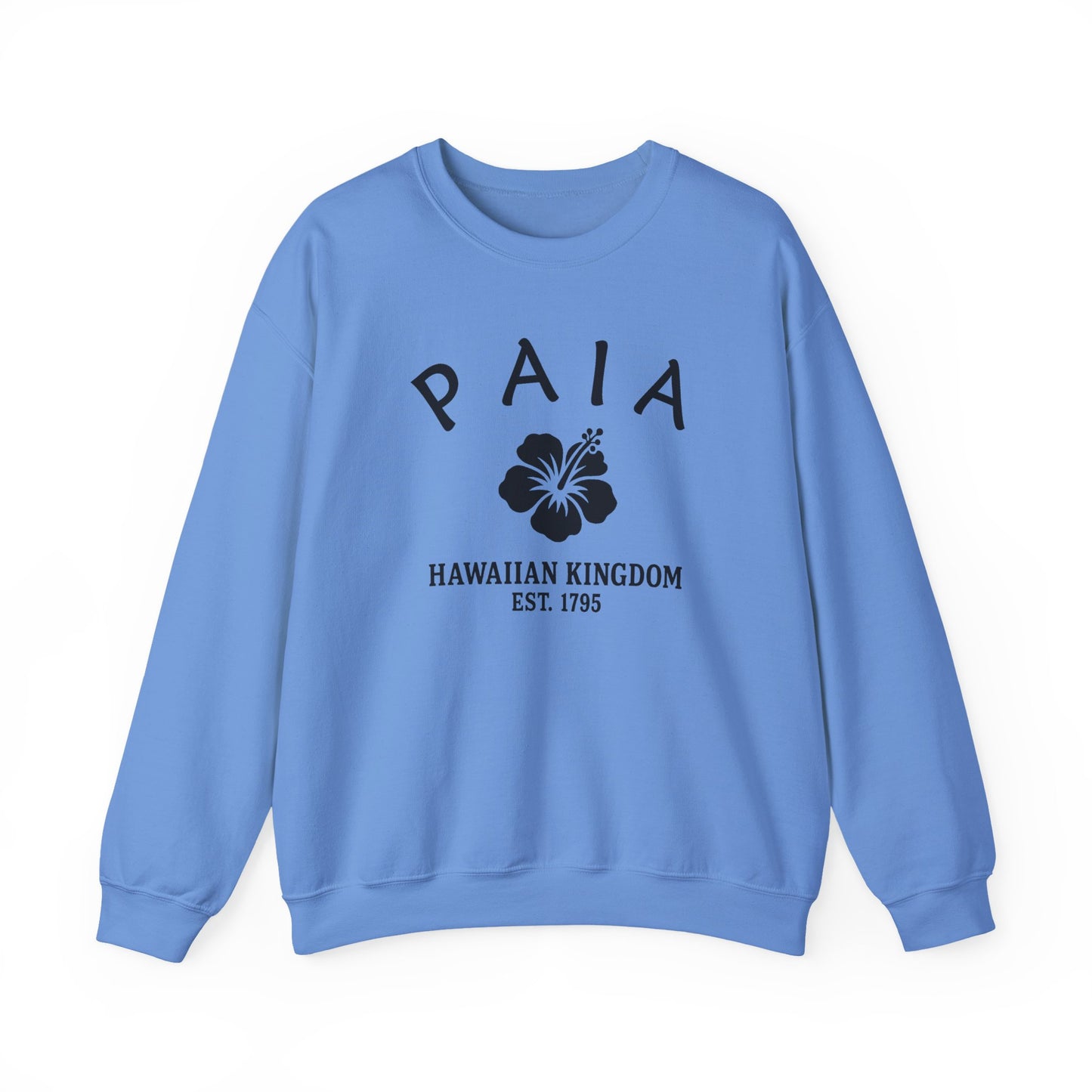 Paia Hawaii Vintage Retro Unisex Heavy Crewneck Sweatshirt - Black Logo