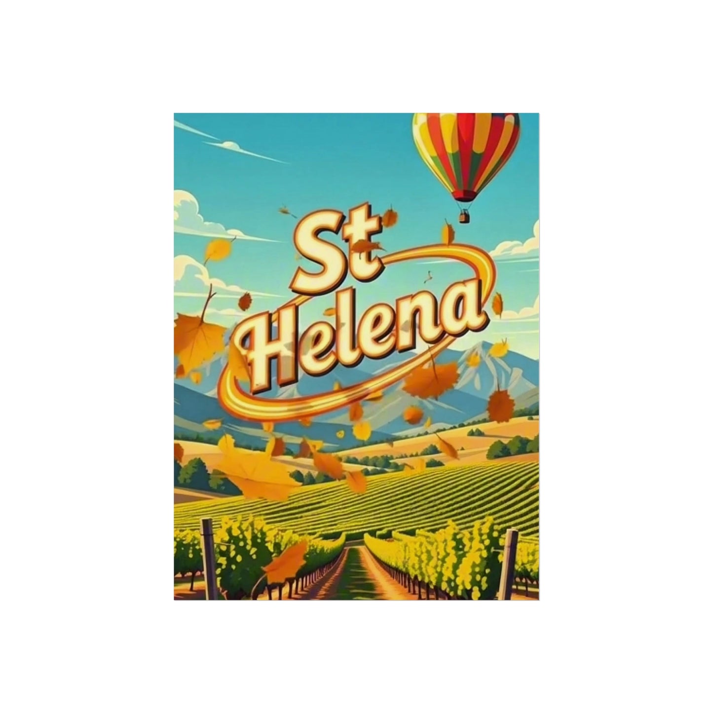St Helena California Vintage Retro Giclée Print Art Series Poster
