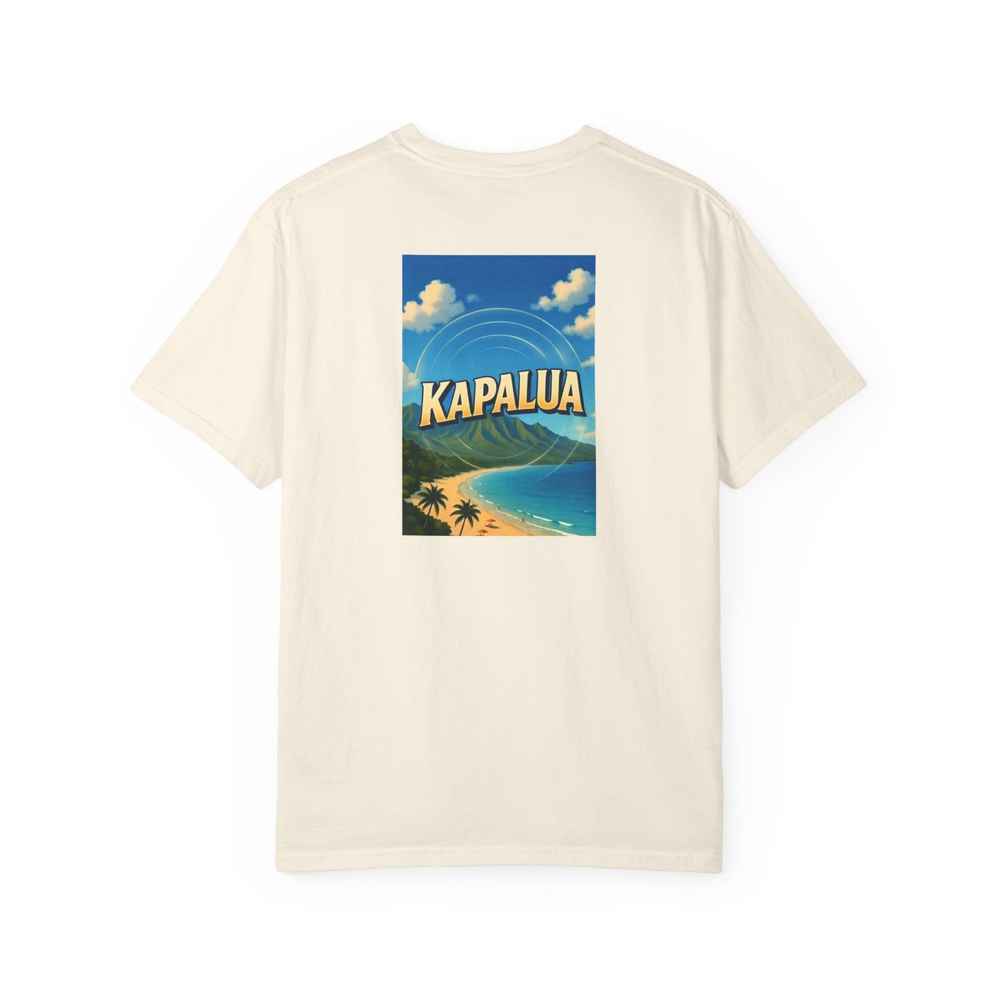 Kapalua Hawaii Vintage Retro Back Printed Art Series Cotton Tee - Black Logo