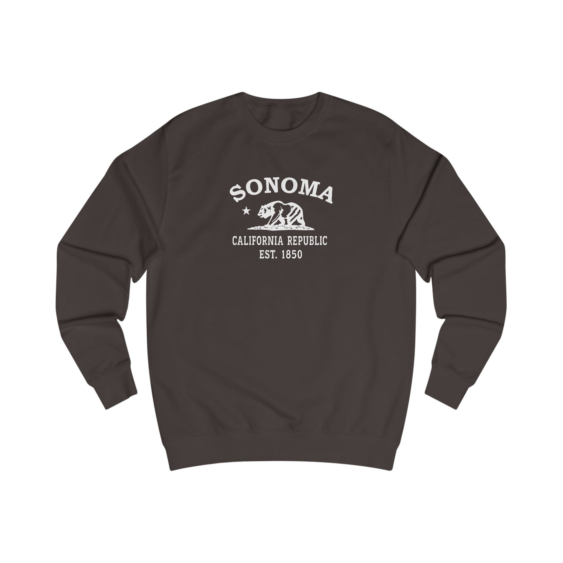 Sonoma California Vintage Retro Premium Crewneck Sweatshirt - White Logo - Bottle Green