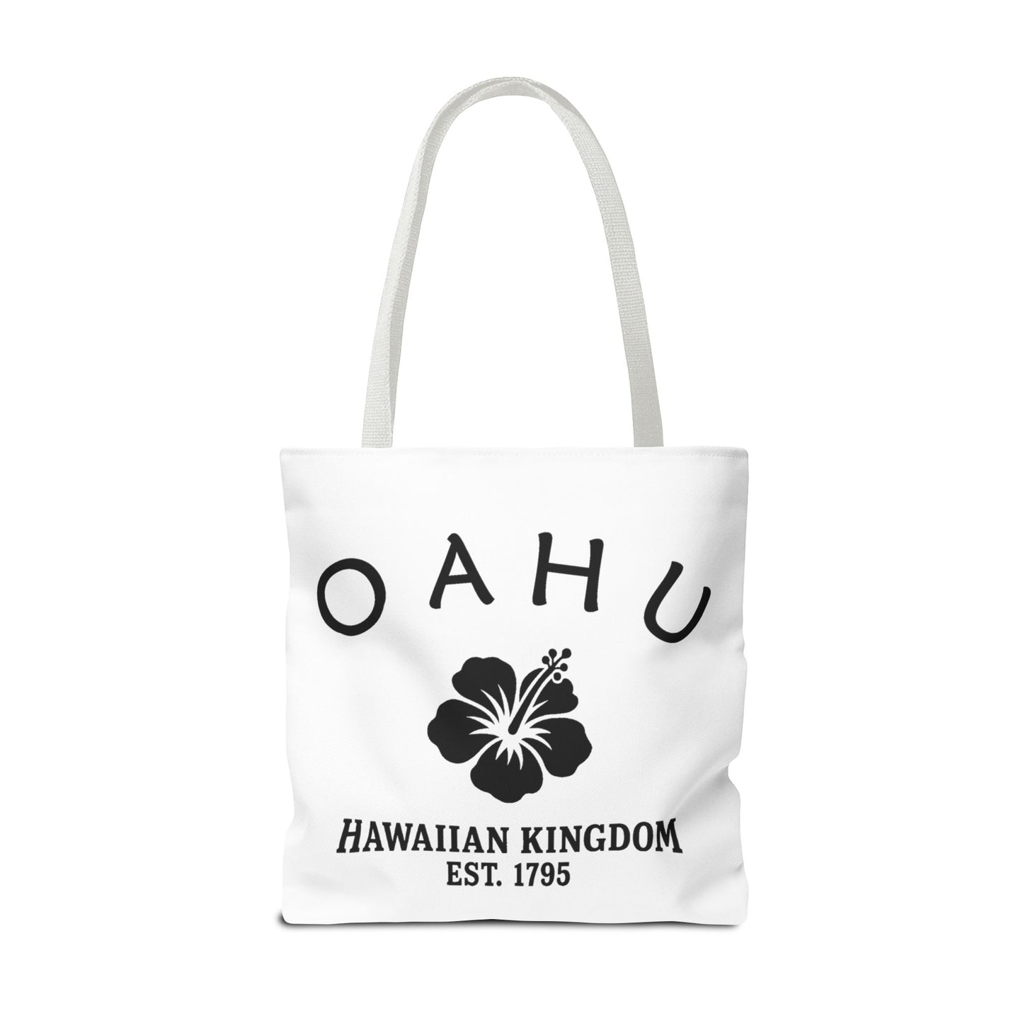 Oahu Hawaii Vintage Retro Light Canvas Tote - Black Logo