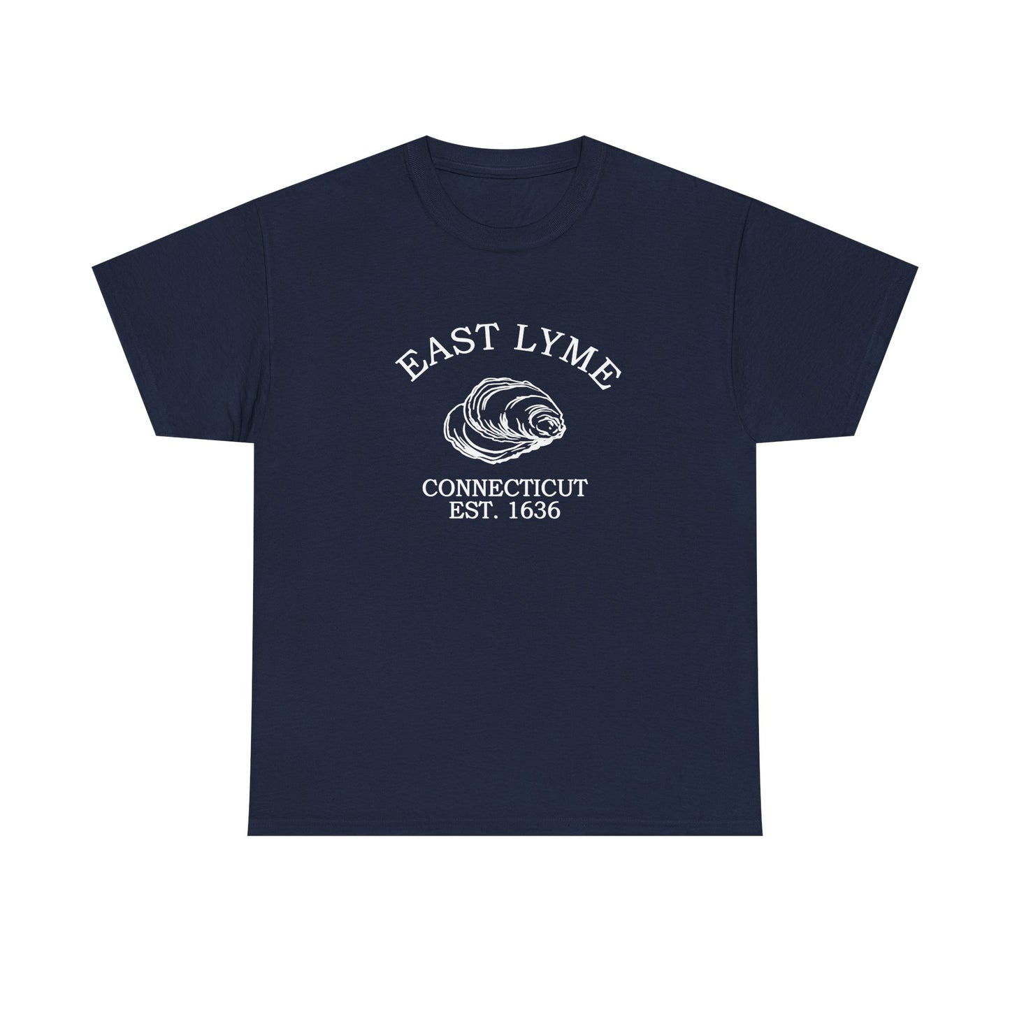 East Lyme Connecticut Vintage Retro Unisex Heavy Cotton Tee - White Logo