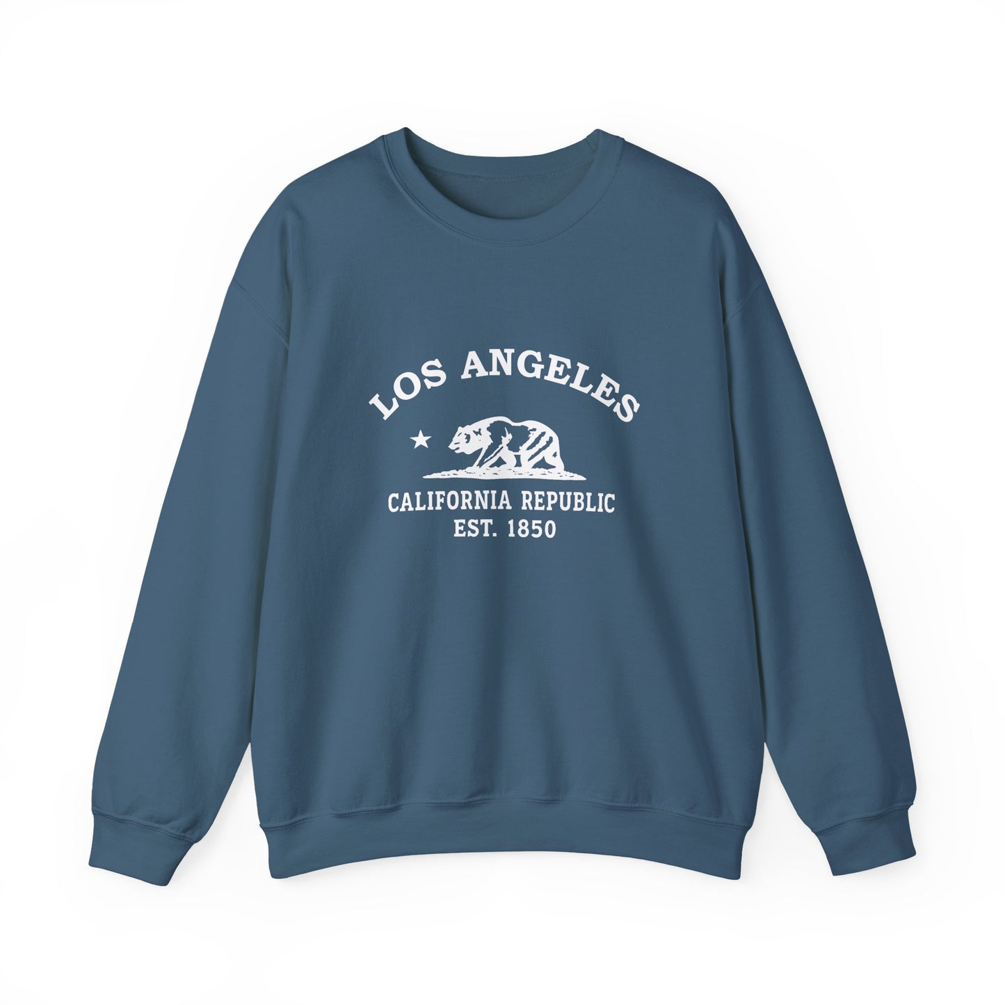 Los Angeles California Vintage Retro Unisex Heavy Crewneck Sweatshirt - White Logo