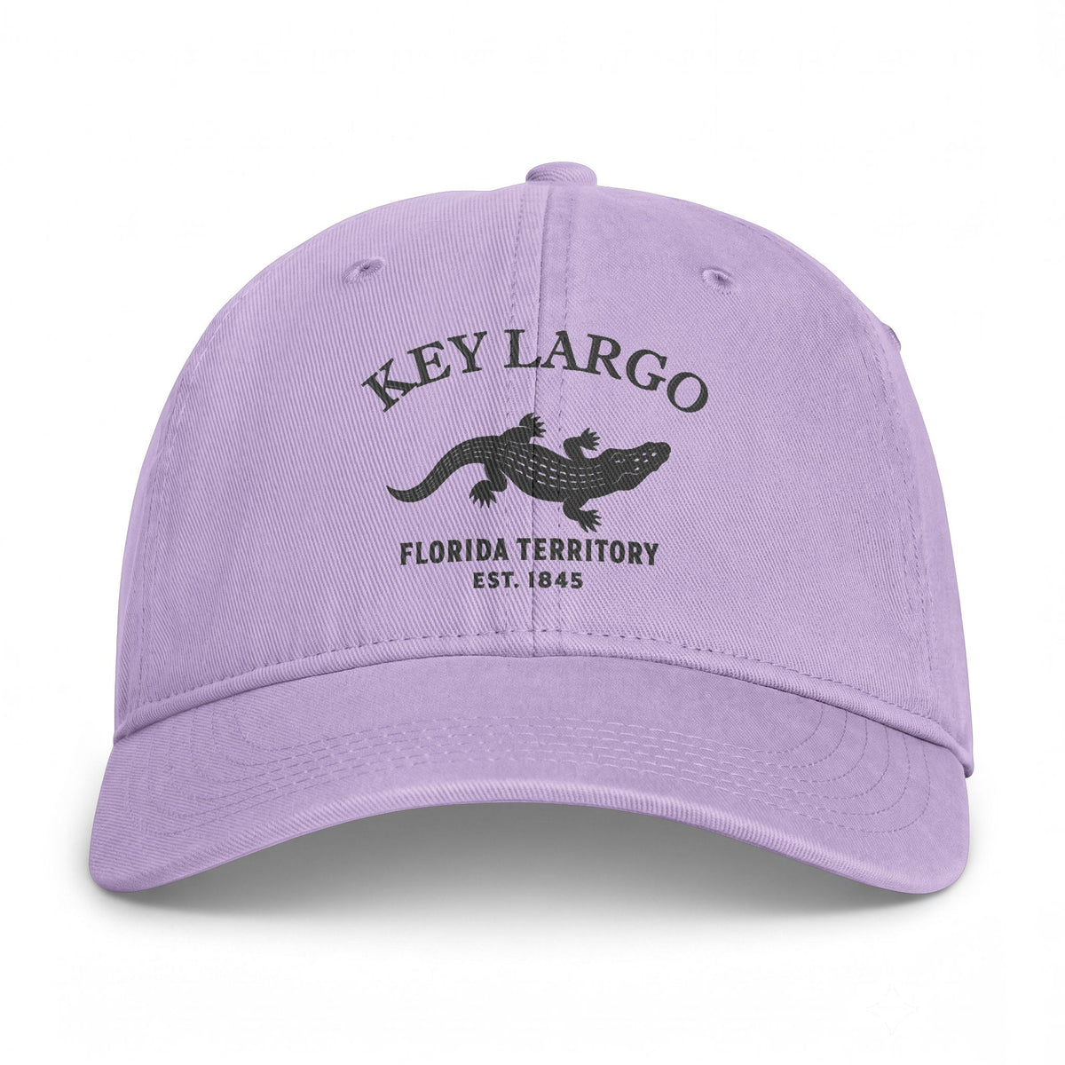 Key Largo Florida Distressed Cotton Cap - Charcoal Print Logo