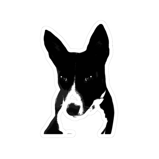 A Life Well Lived Basenji Retro Vinyl Sticker - Black Logo