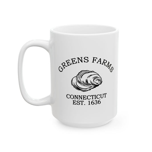 Greens Farms Connecticut Vintage Retro Ceramic Mug - Black Logo