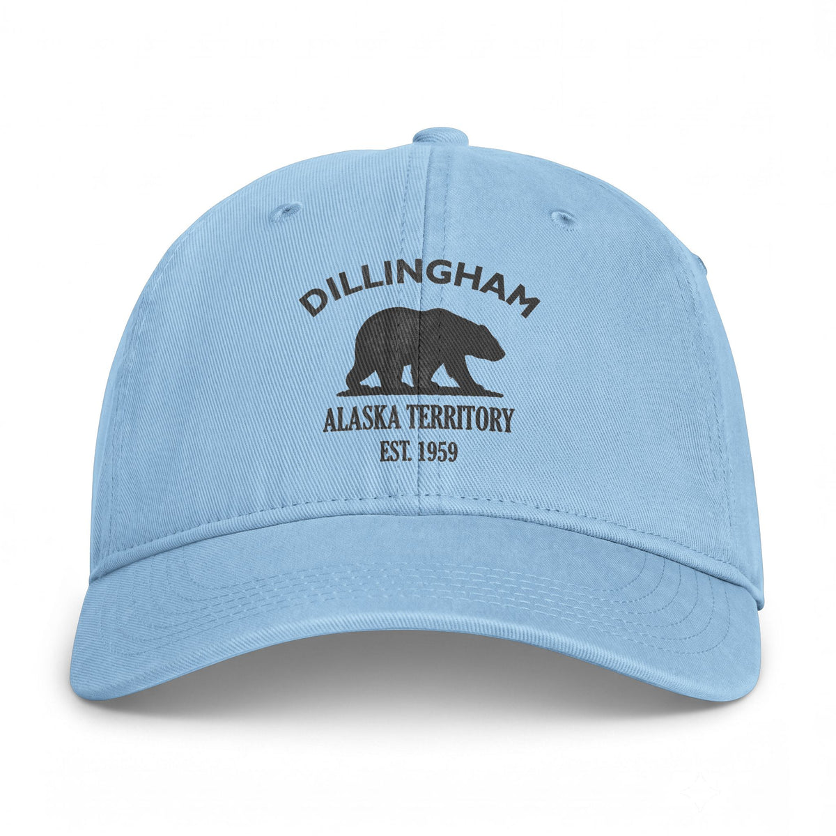Dillingham Alaska Distressed Cotton Cap - Charcoal Print Logo