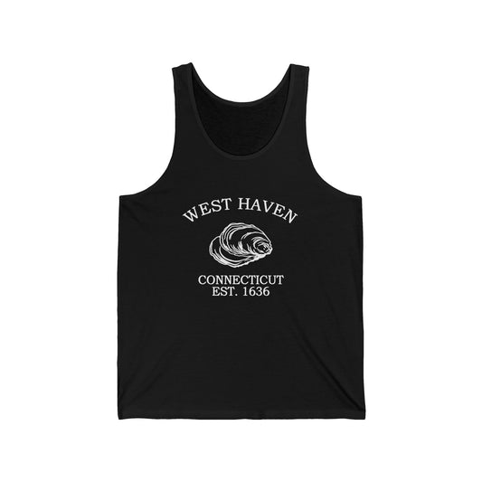 West Haven Connecticut Vintage Retro Unisex Cotton Jersey Tank Top - White Logo
