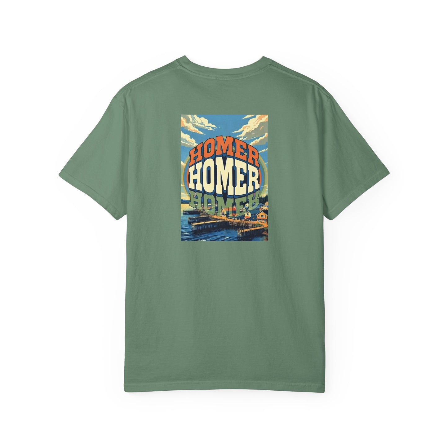 Homer Alaska Vintage Retro Back Printed Art Series Cotton Tee - Black Logo
