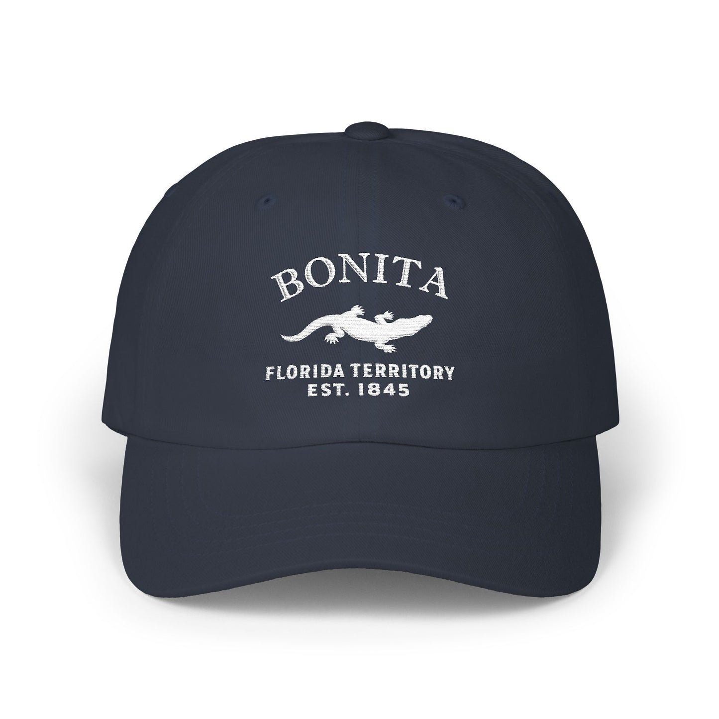 Bonita Florida Vintage Retro Embroidered Cotton Cap - White Logo