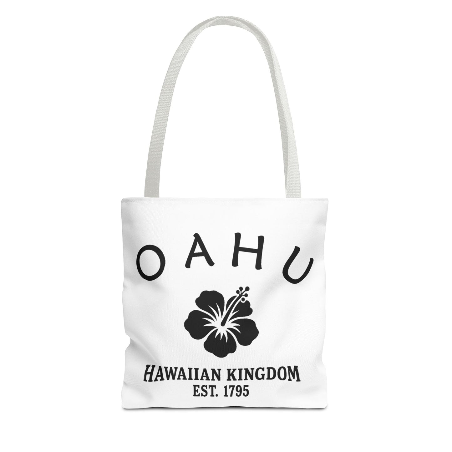 Oahu Hawaii Vintage Retro Light Canvas Tote - Black Logo