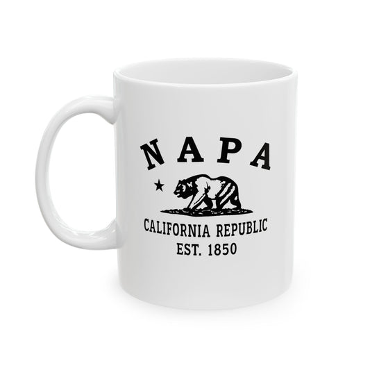 Napa California Vintage Retro Ceramic Mug - Black Logo