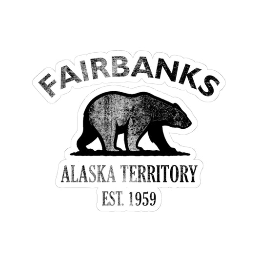 Fairbanks Alaska Vintage Retro Vinyl Sticker - Black Logo