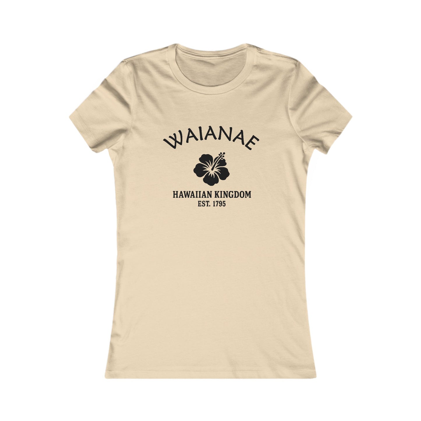 Waianae Hawaii Ringspun Cotten Fitted Vintage Retro Womens Tee - Black Logo