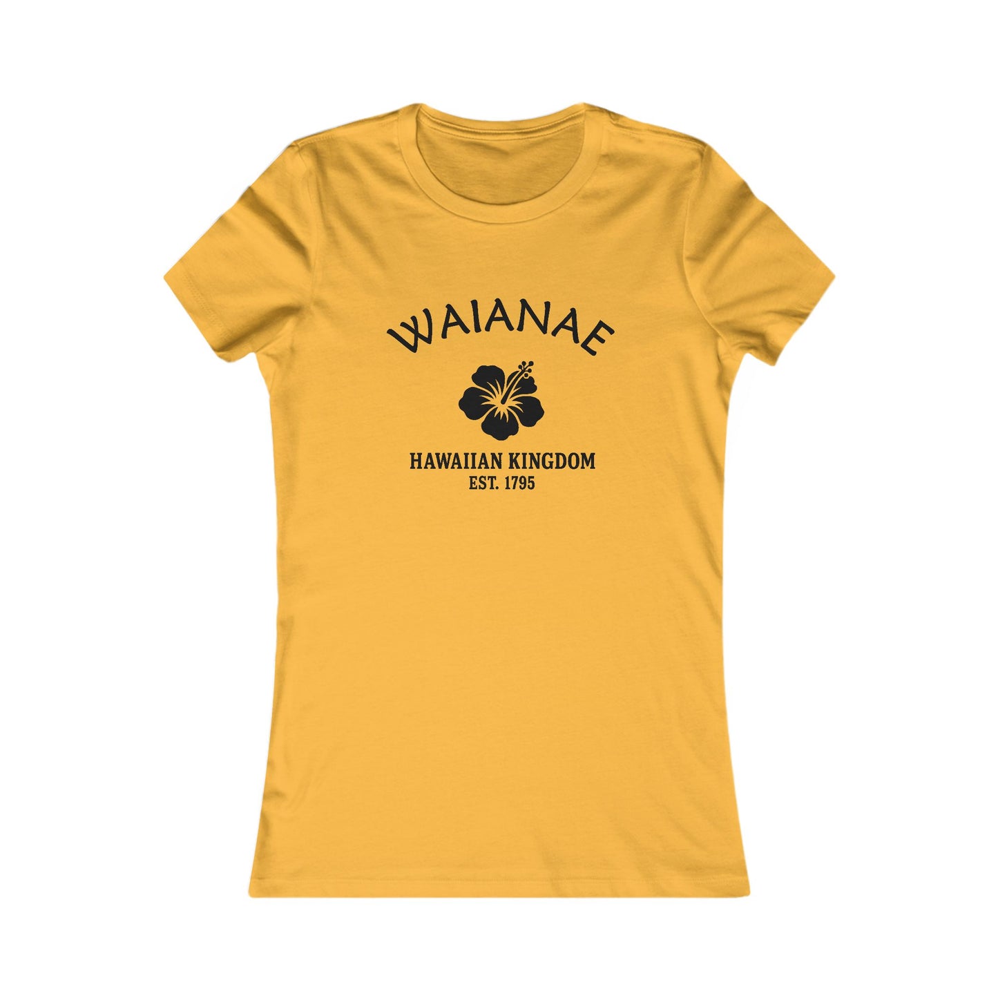Waianae Hawaii Ringspun Cotten Fitted Vintage Retro Womens Tee - Black Logo