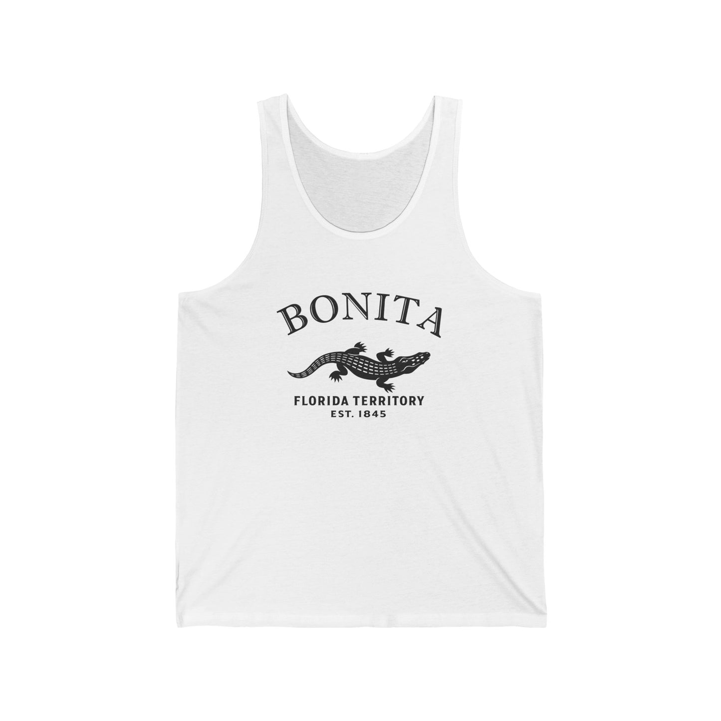 Bonita Florida Vintage Retro Unisex Cotton Jersey Tank Top - Black Logo