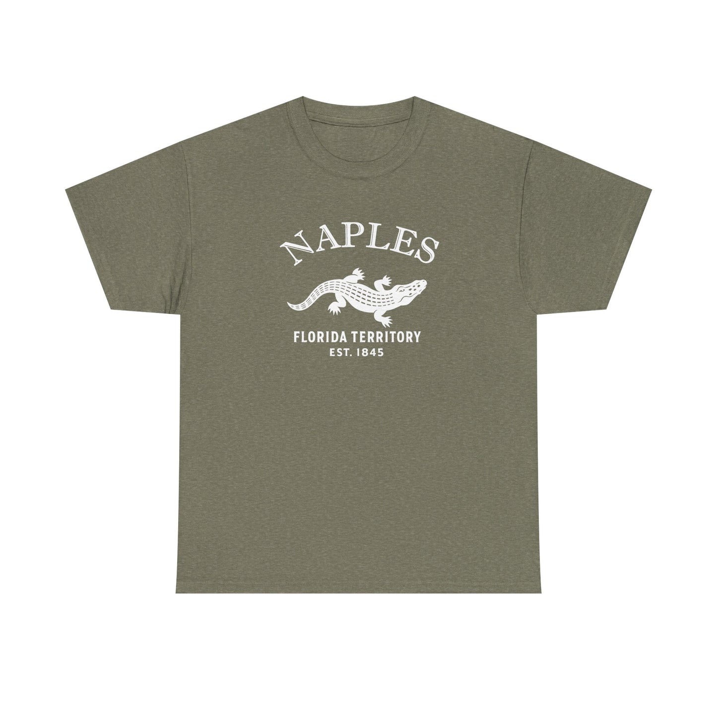 Naples Florida Vintage Retro Unisex Heavy Cotton Tee - White Logo