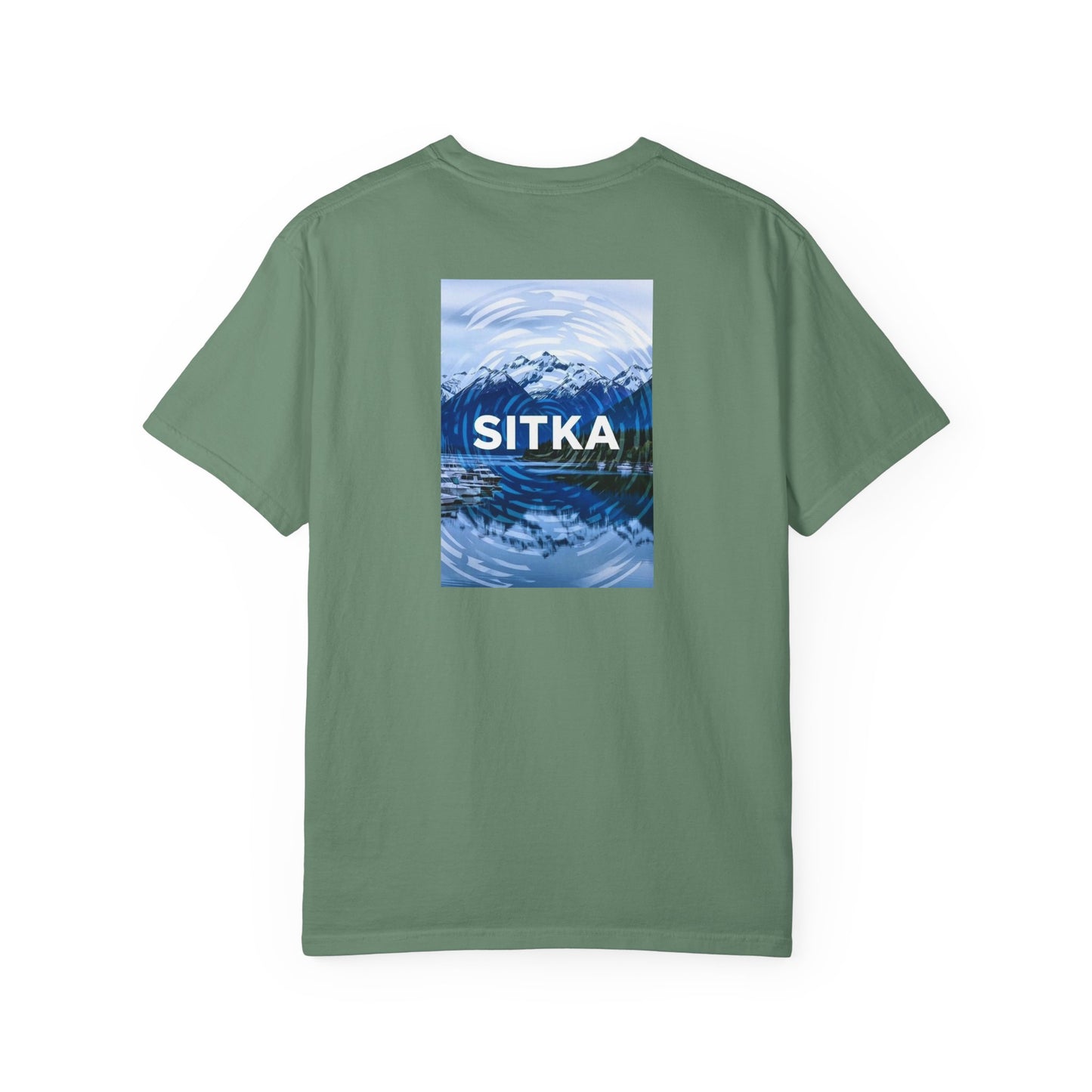 Sitka Alaska Vintage Retro Back Printed Art Series Cotton Tee - Black Logo