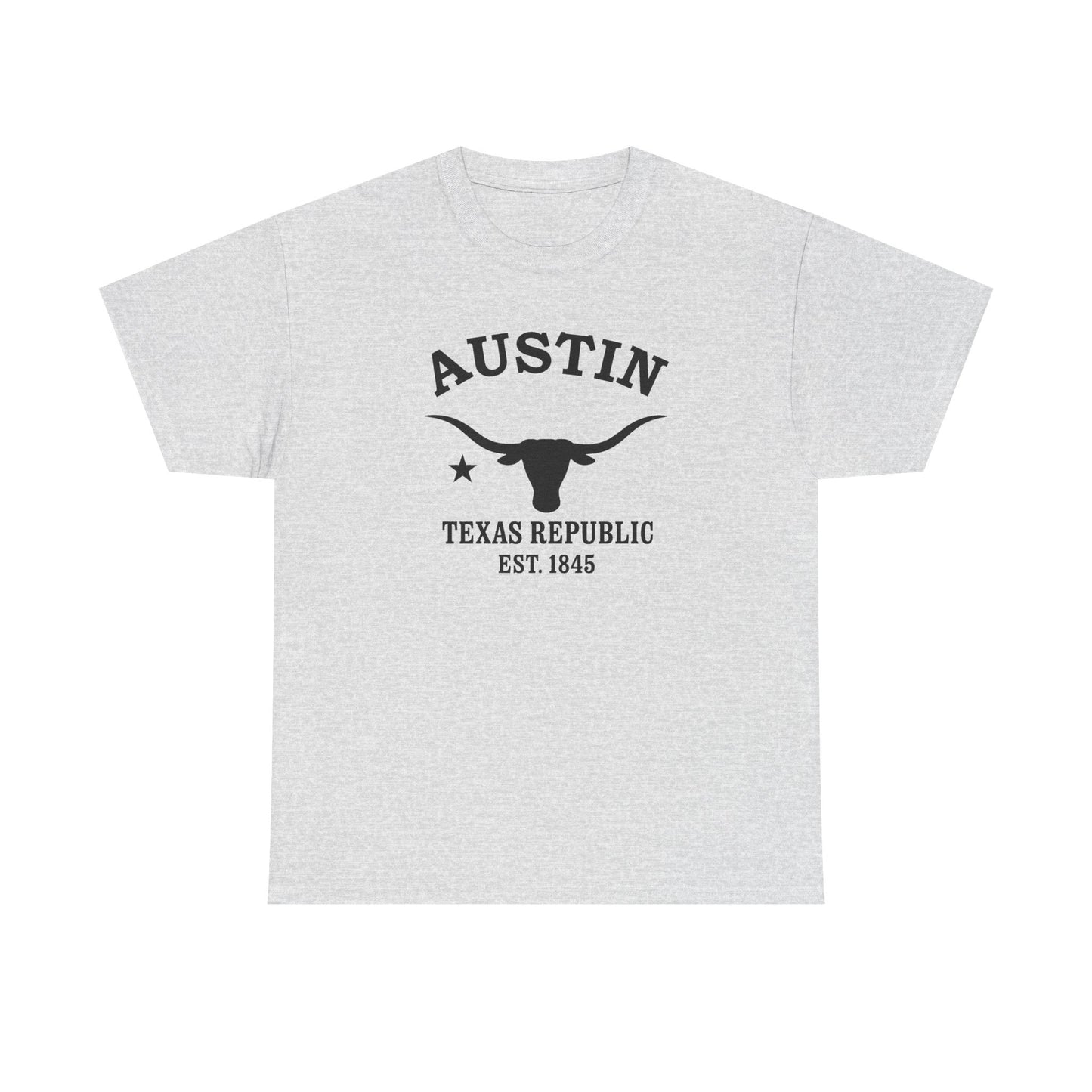 Austin Texas Vintage Retro Unisex Heavy Cotton Tee - Black Logo