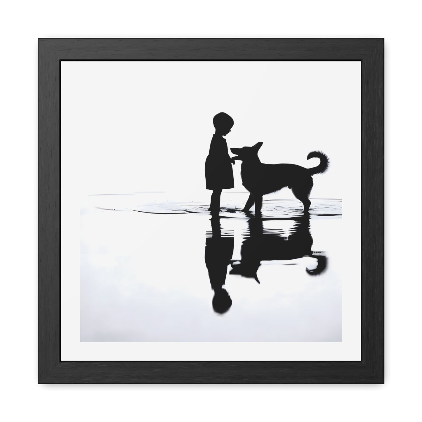 Boy and Hound - Tide & Light Series Framed Poster
