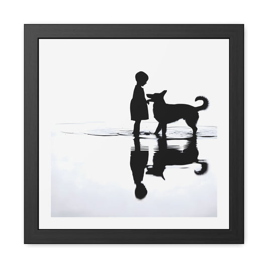 Boy and Hound - Tide & Light Series Framed Poster