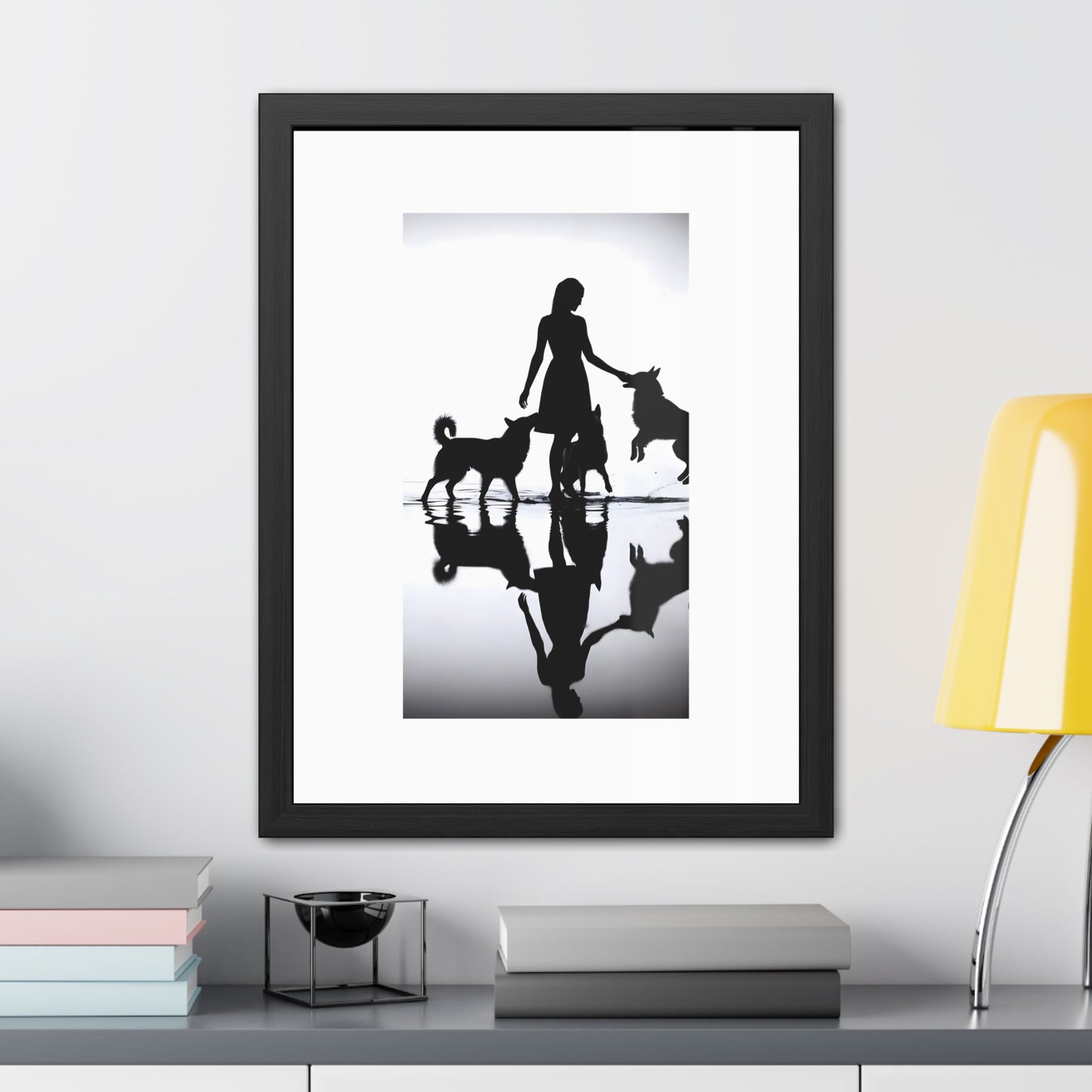 Three Dogs, Still Water - Tide & Light Series Framed Poster