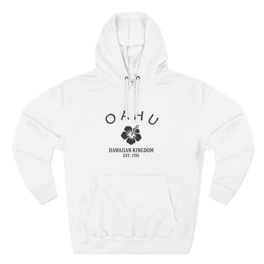 Oahu Hawaii Vintage Retro Unisex Heavy Cotton Hoodie - Black Logo