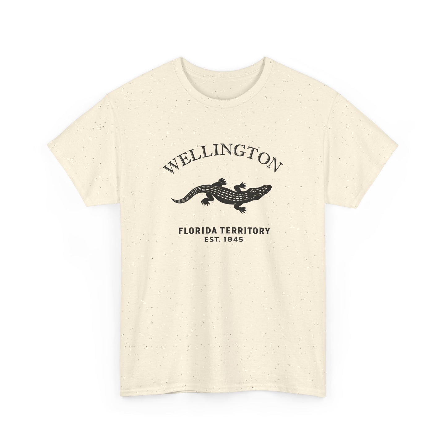 Wellington Florida Vintage Retro Unisex Heavy Cotton Tee - Black Logo