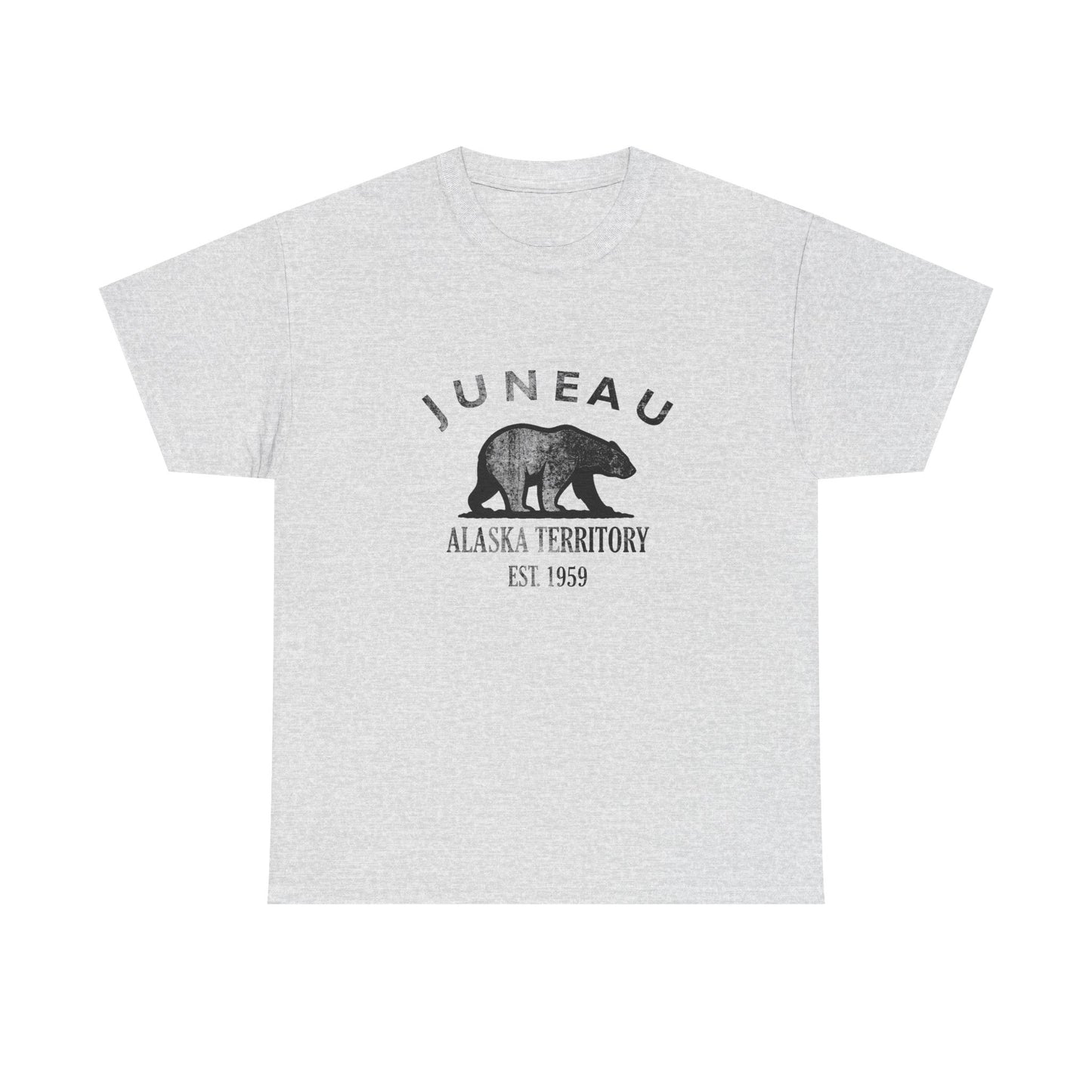 Juneau Alaska Vintage Retro Unisex Heavy Cotton Tee - Black Logo