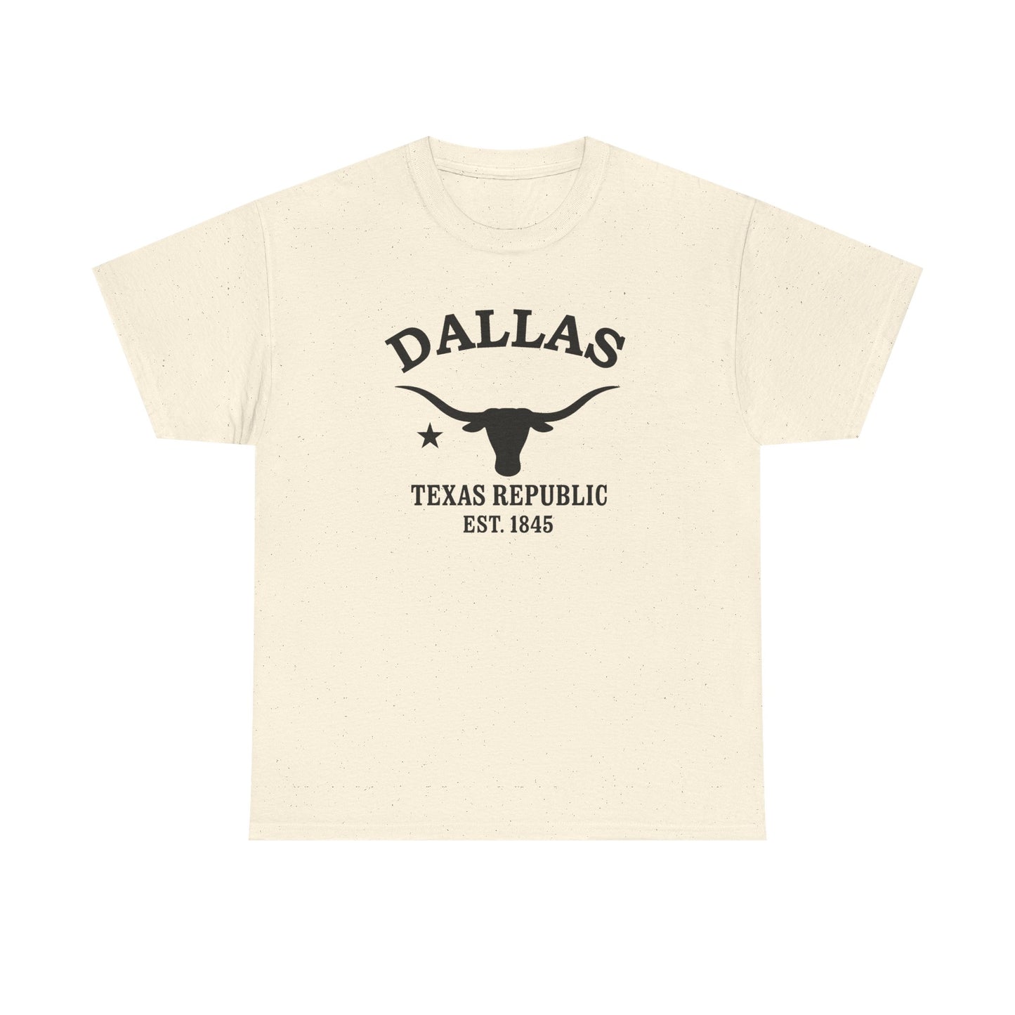 Dallas Texas Vintage Retro Unisex Heavy Cotton Tee - Black Logo