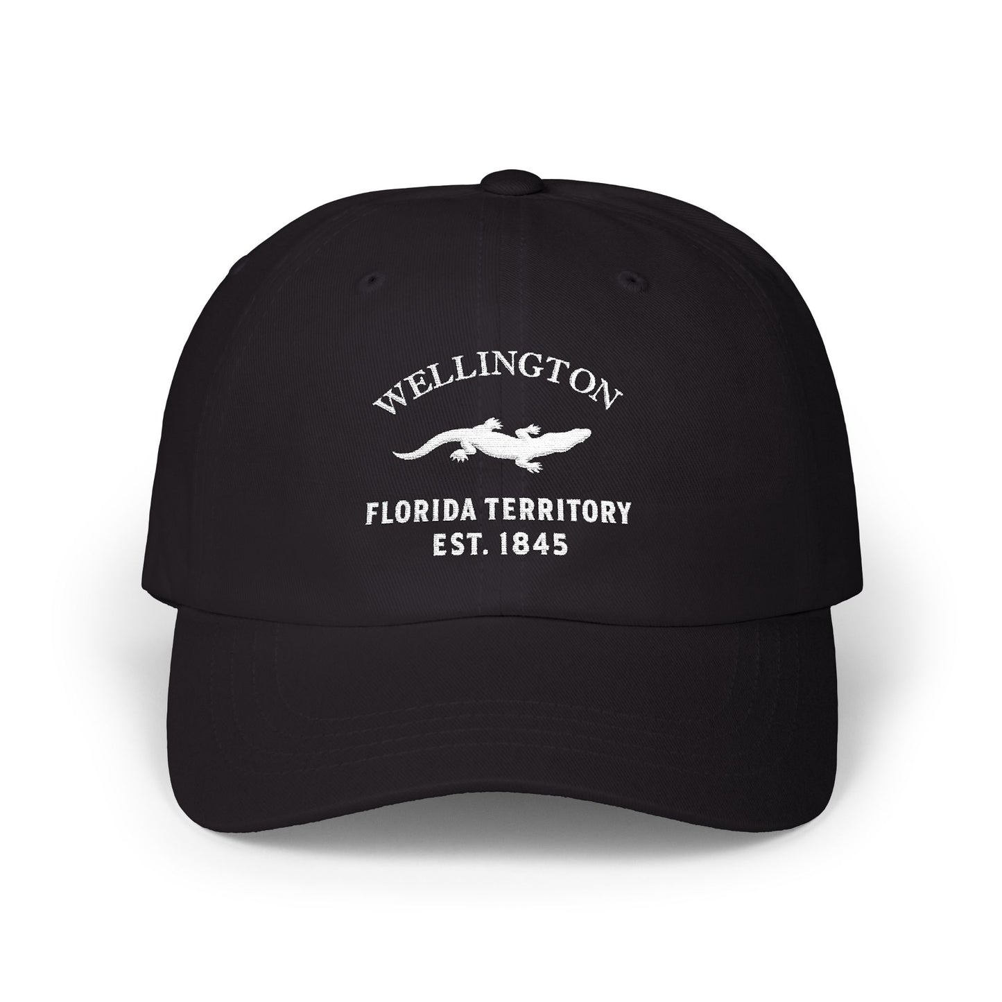 Wellington Florida Classic Embroidered Vintage Retro Cotton Cap - White Logo