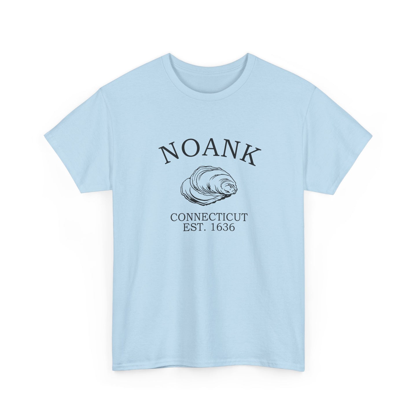 Noank Connecticut Vintage Retro Unisex Heavy Cotton Tee - Black Logo