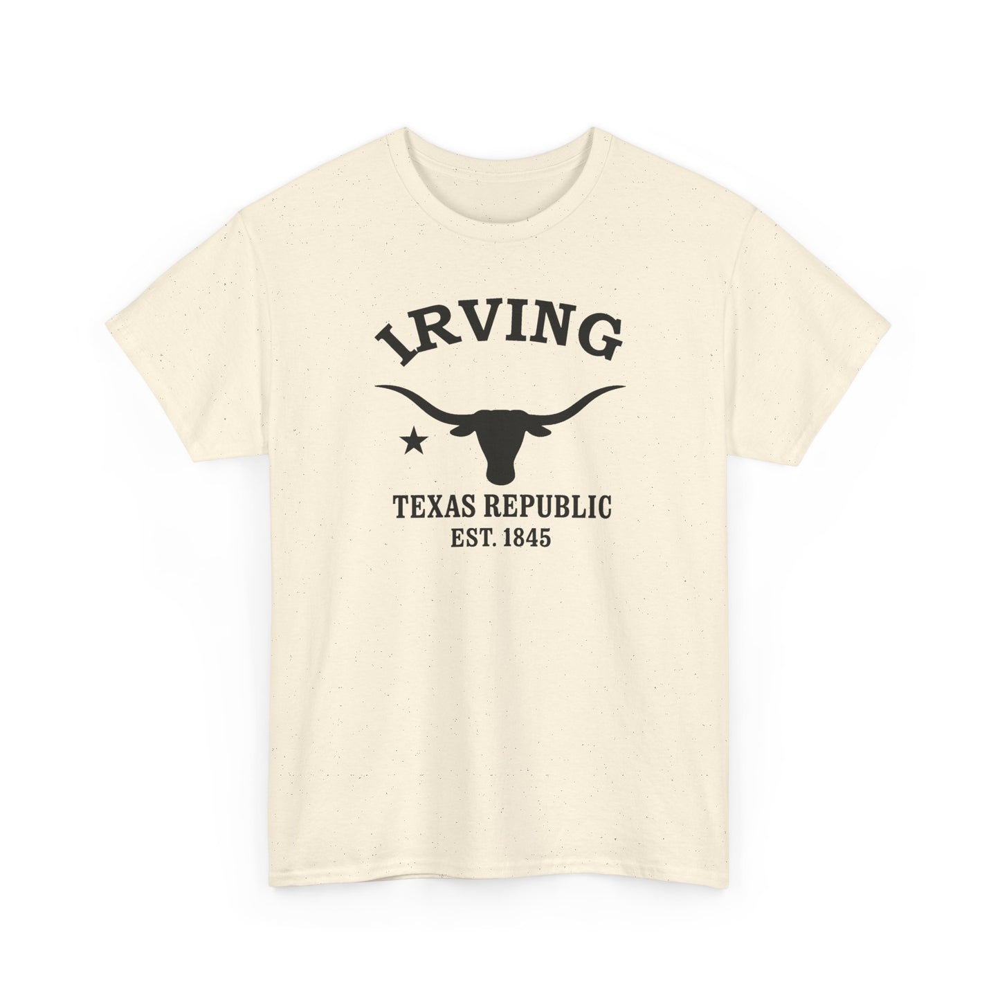 Irving Texas Vintage Retro Unisex Heavy Cotton Tee - Black Logo