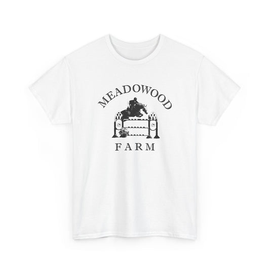 Meadowood Farm Vintage Retro Unisex Heavy Cotton Tee - Black Logo