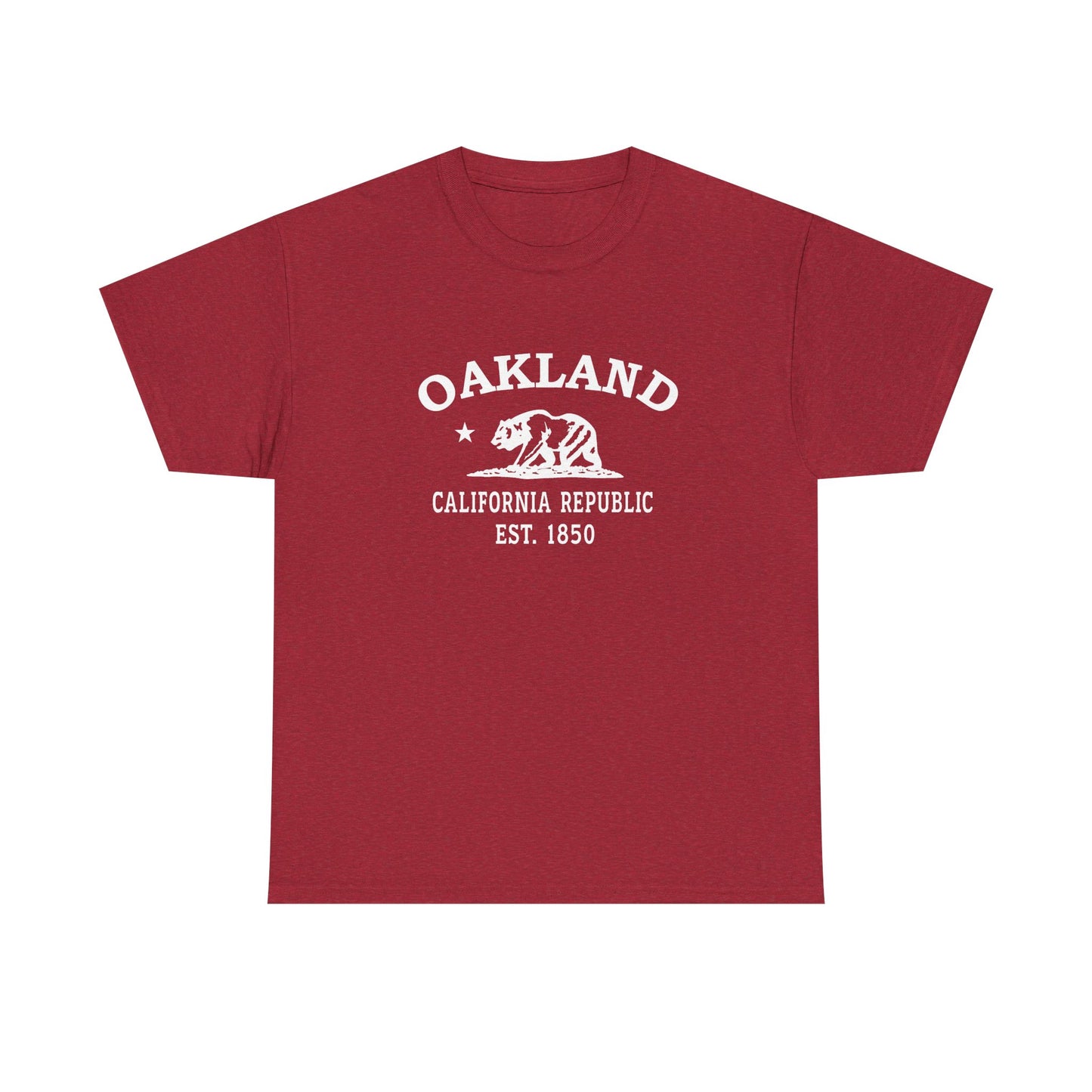 Oakland California Vintage Retro Unisex Heavy Cotton Tee - White Logo