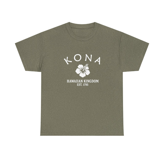 Kona Hawaii Vintage Retro Unisex Heavy Cotton Tee - White Logo