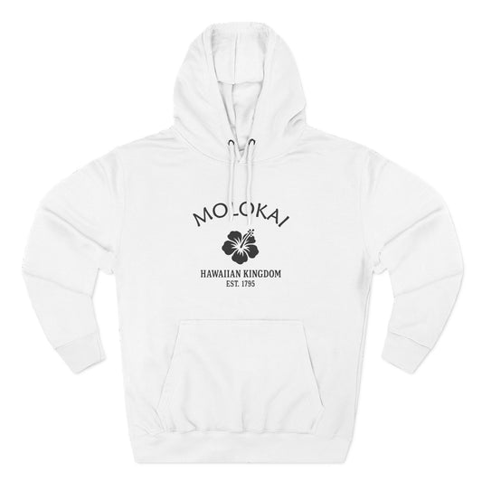 Molokai Hawaii Vintage Retro Unisex Heavy Cotton Hoodie - Black Logo