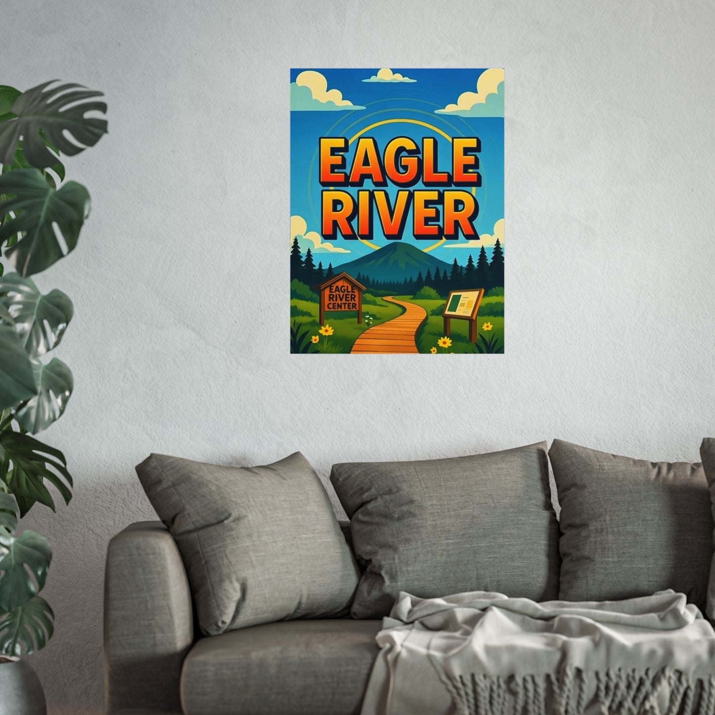 Eagle River Alaska Vintage Retro Giclée Print Art Series Poster
