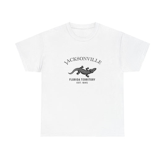 Jacksonville Florida Vintage Retro Unisex Heavy Cotton Tee - Black Logo