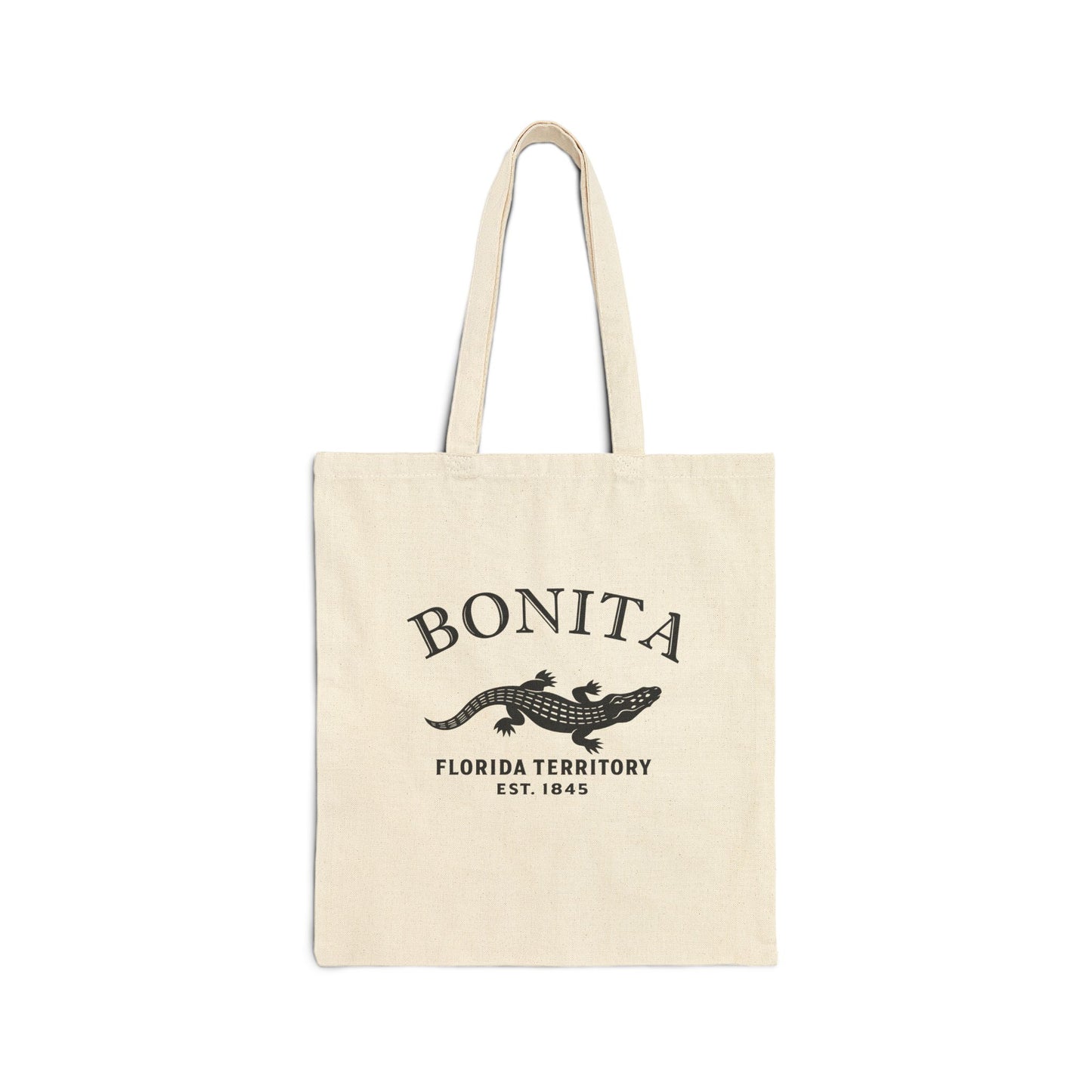 Bonita Florida Vintage Retro Cotton Canvas Tote Bag - Black Logo