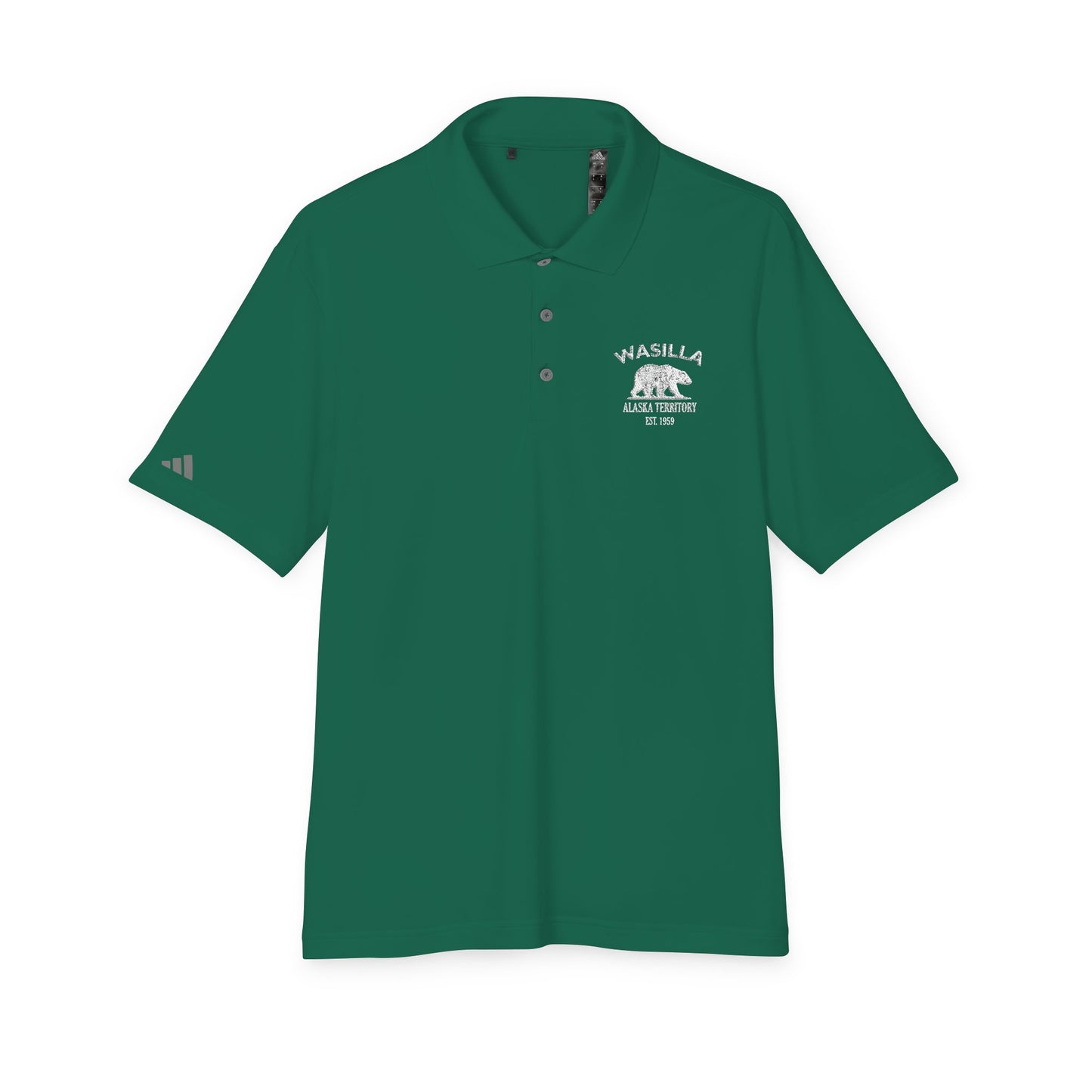 Wasilla Alaska Embroidered Vintage Retro Performance Polo Shirt - White Logo