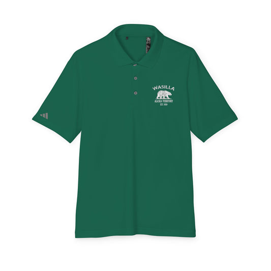 Wasilla Alaska Embroidered Vintage Retro Performance Polo Shirt - White Logo