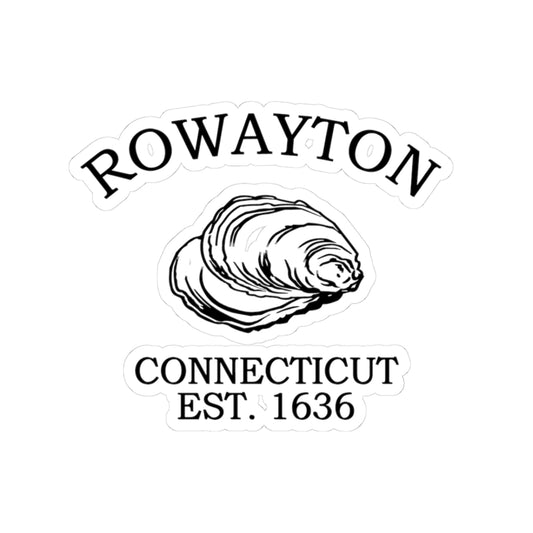 Rowayton Connecticut Vintage Retro Vinyl Sticker - Black Logo
