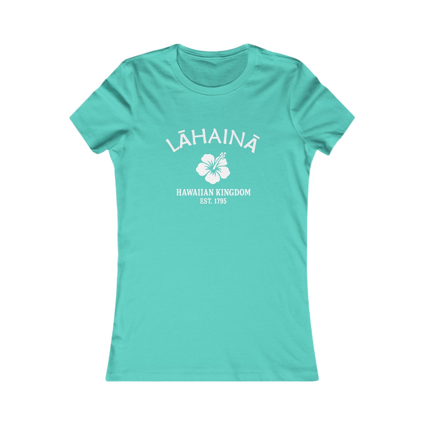 Lahaina Hawaii Vintage Retro Womens Fitted Ringspun Cotton Tee - White Logo