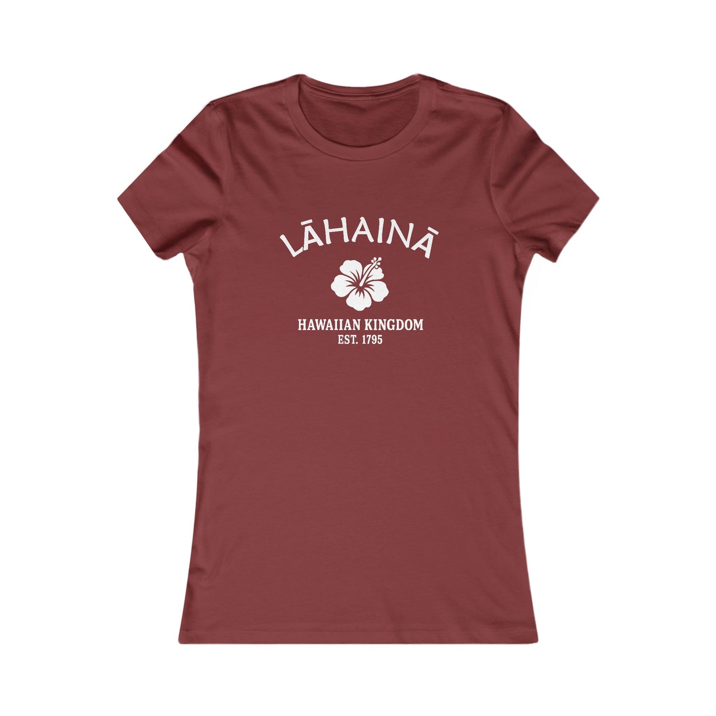 Lahaina Hawaii Vintage Retro Womens Fitted Ringspun Cotton Tee - White Logo