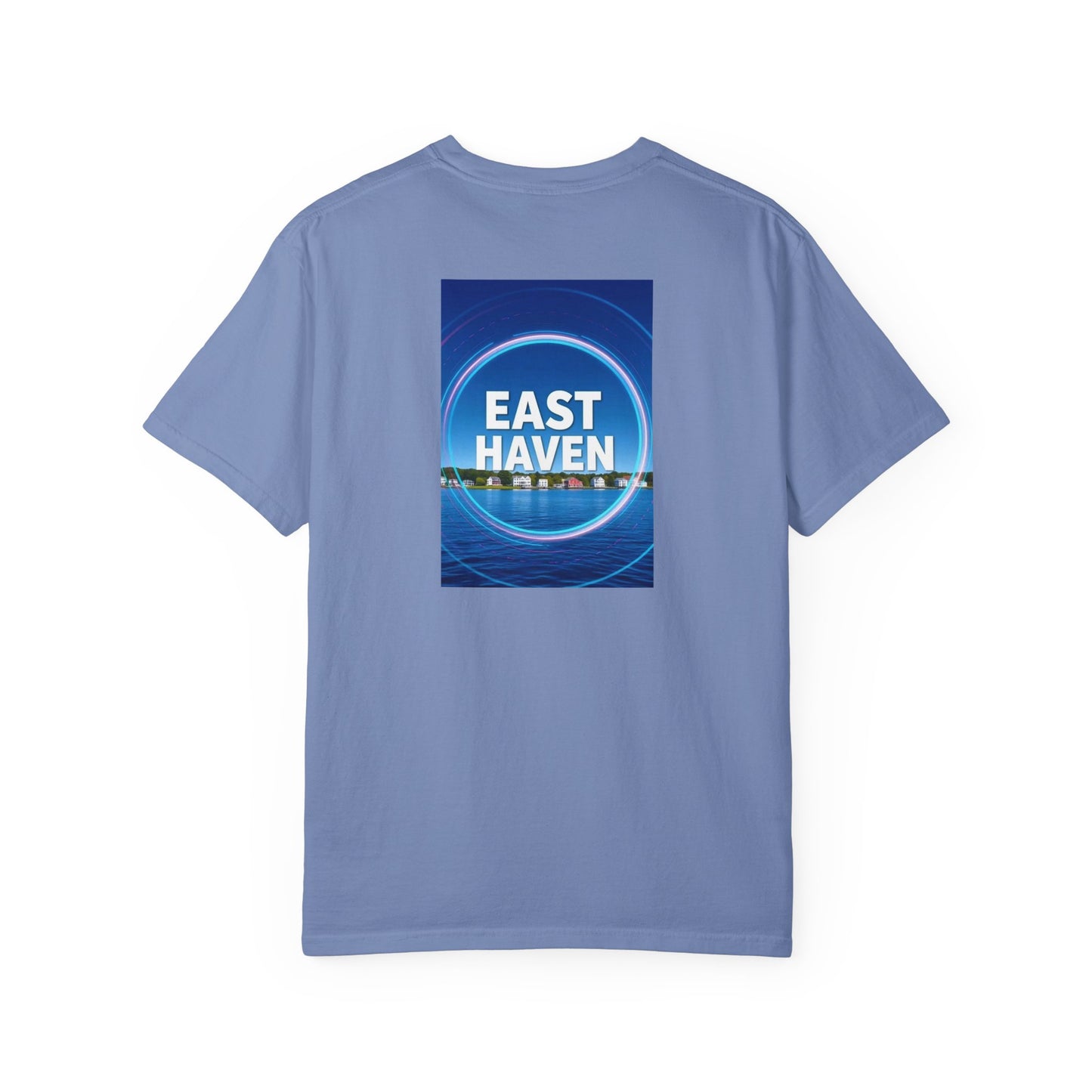 East Haven Connecticut Vintage Retro Back Printed Art Series Cotton Tee - Black Logo