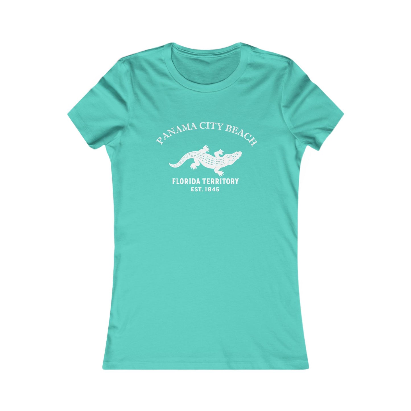 Panama City Beach Florida Vintage Retro Womens Fitted Ringspun Cotton Tee - White Logo