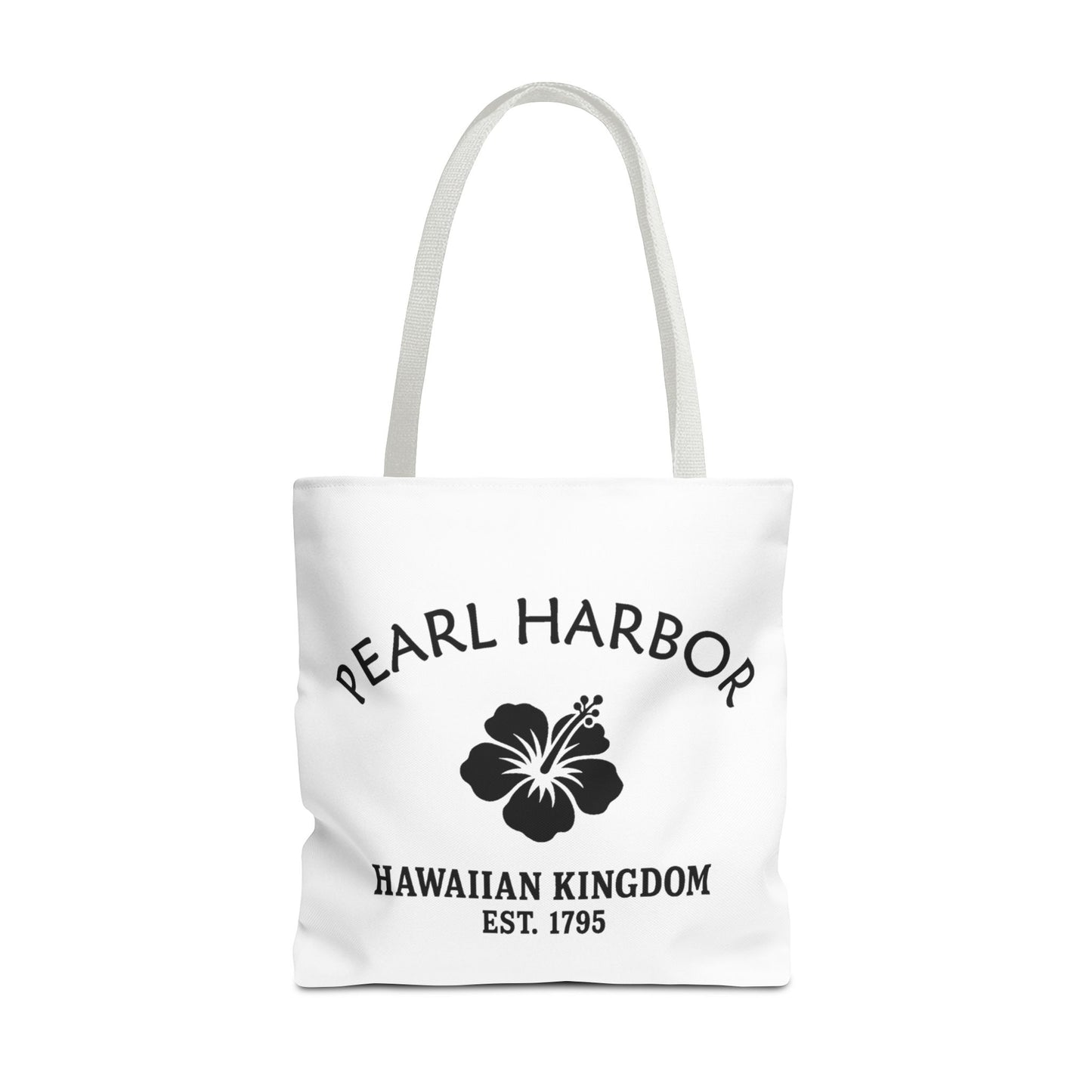 Pearl Harbor Hawaii Vintage Retro Light Canvas Tote - Black Logo