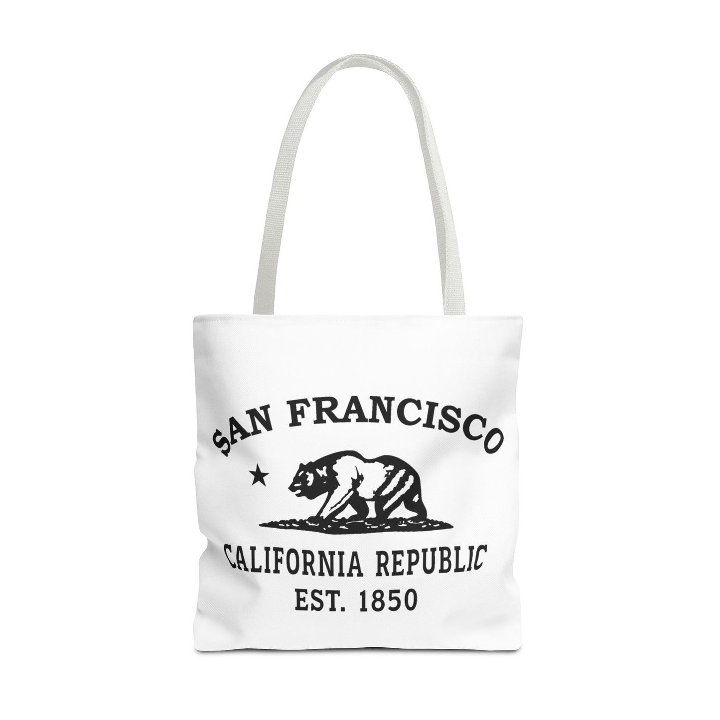 San Francisco California Vintage Retro Light Canvas Tote - Black Logo