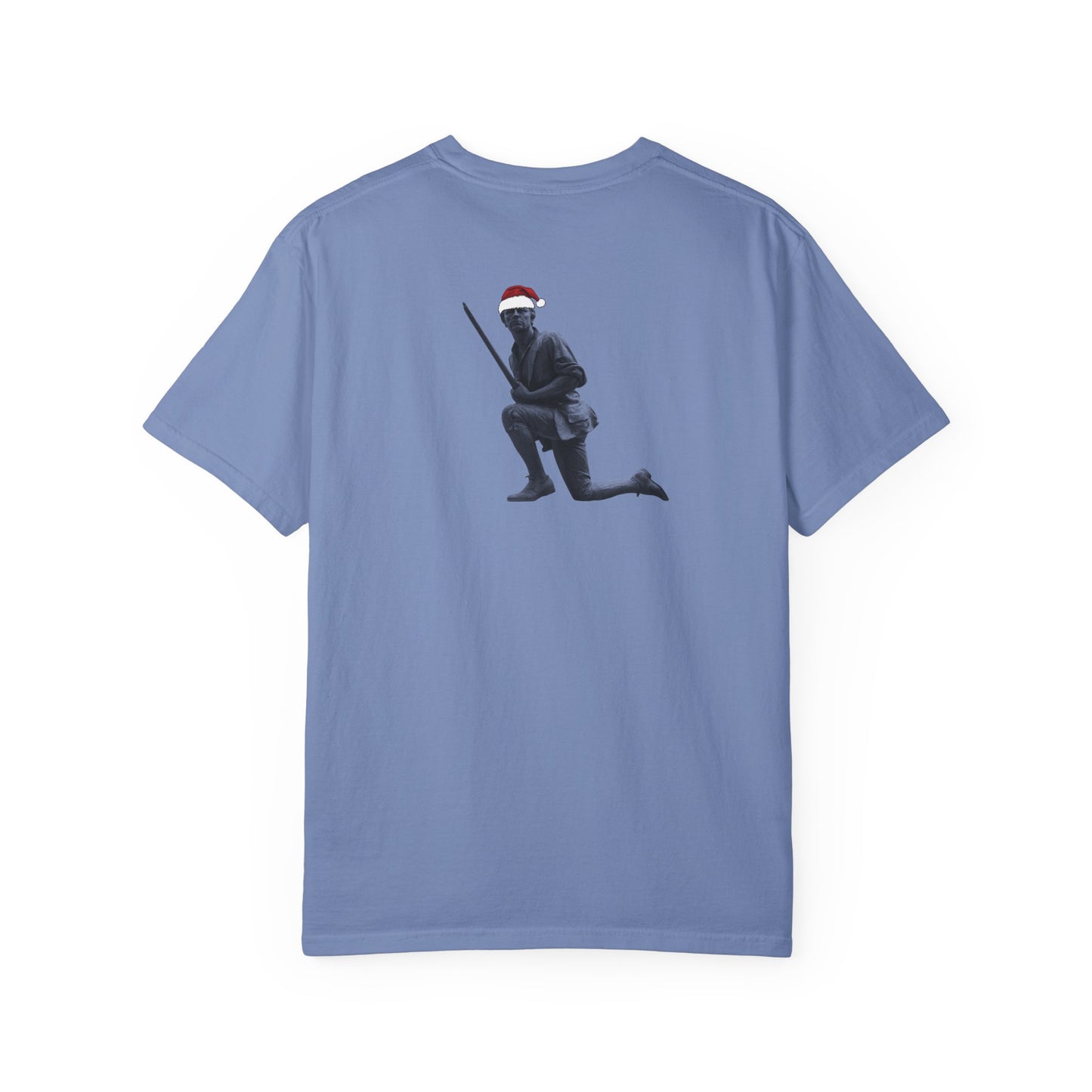 Rowayton Connecticut Vintage Retro Minuteman Holiday Cotton Tee - White Logo - Seafoam